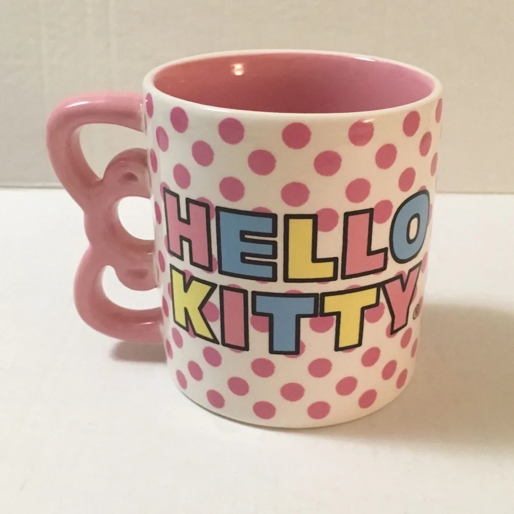Hello Kitty Bow Handle 20oz Ceramic Coffee Tea Mug - Picture 2 of 6